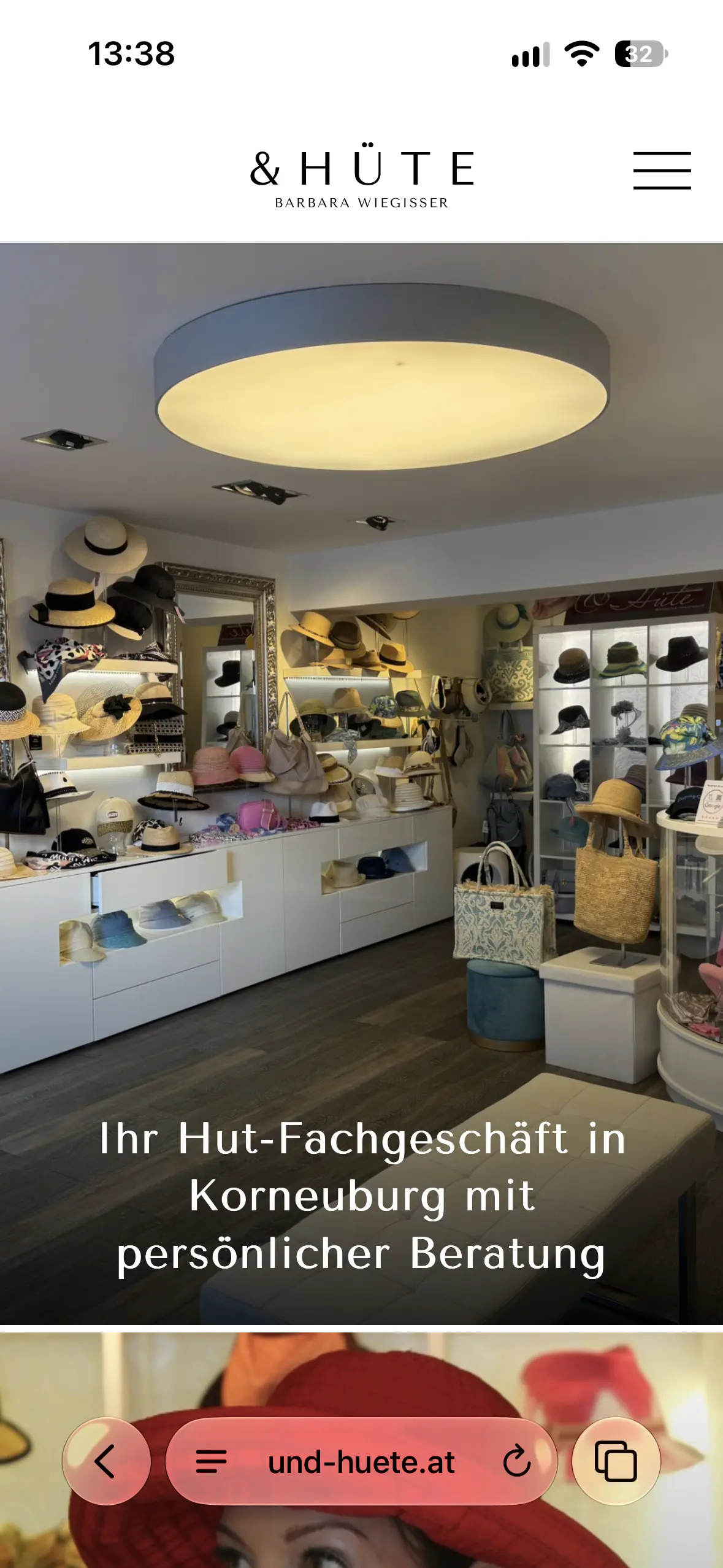 Website von & Hüte auf dem Smartphone